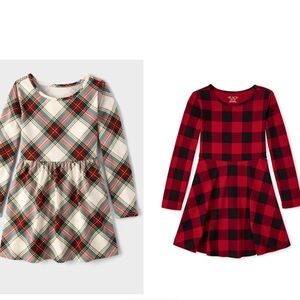 2 Plaid Long Sleeve Kids Dress NWT sz 14